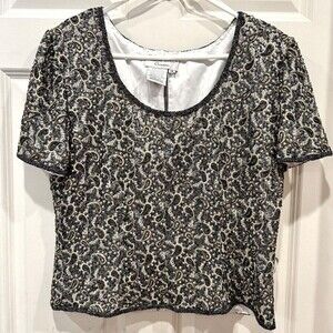 Adrianna Papell Occasions Silk Beaded Evening‎ Wear Top Vintage NWT size 16